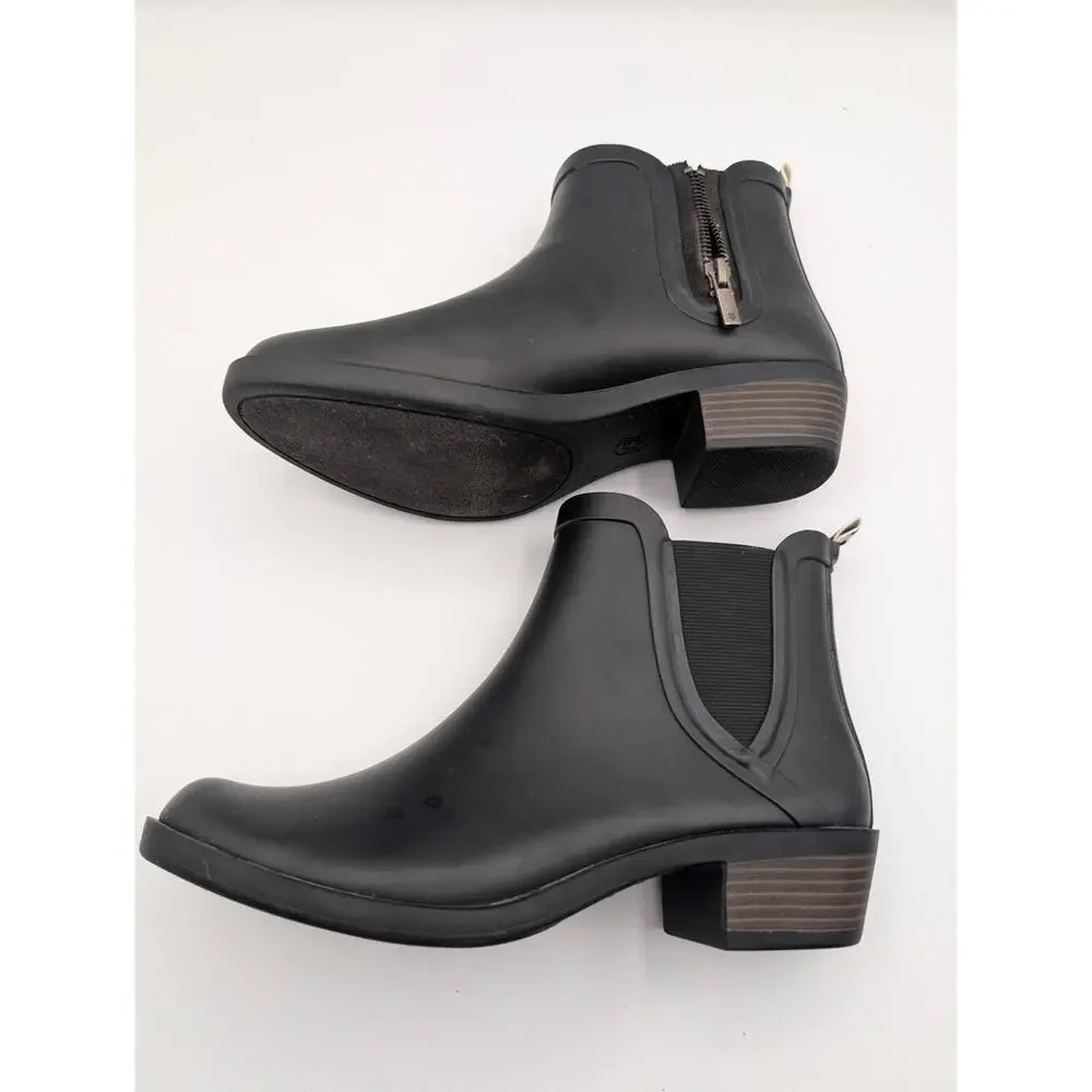 Lucky Brand Reign drop Rain Boots Women's Size 8M (EU 39) Black Rubber